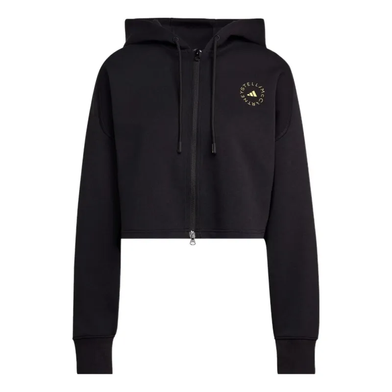 (WMNS) adidas by Stella McCartney Cropped Hoodie 'Black' HG1946 sold by KicksCrew