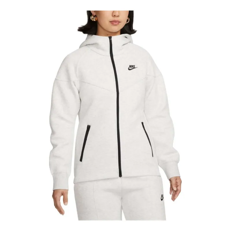 (WMNS) Nike Sportswear Tech Fleece Windrunner Full-Zip Hoodie Asia Sizing 'Light Grey Black' FB8339-013 sold by KicksCrew