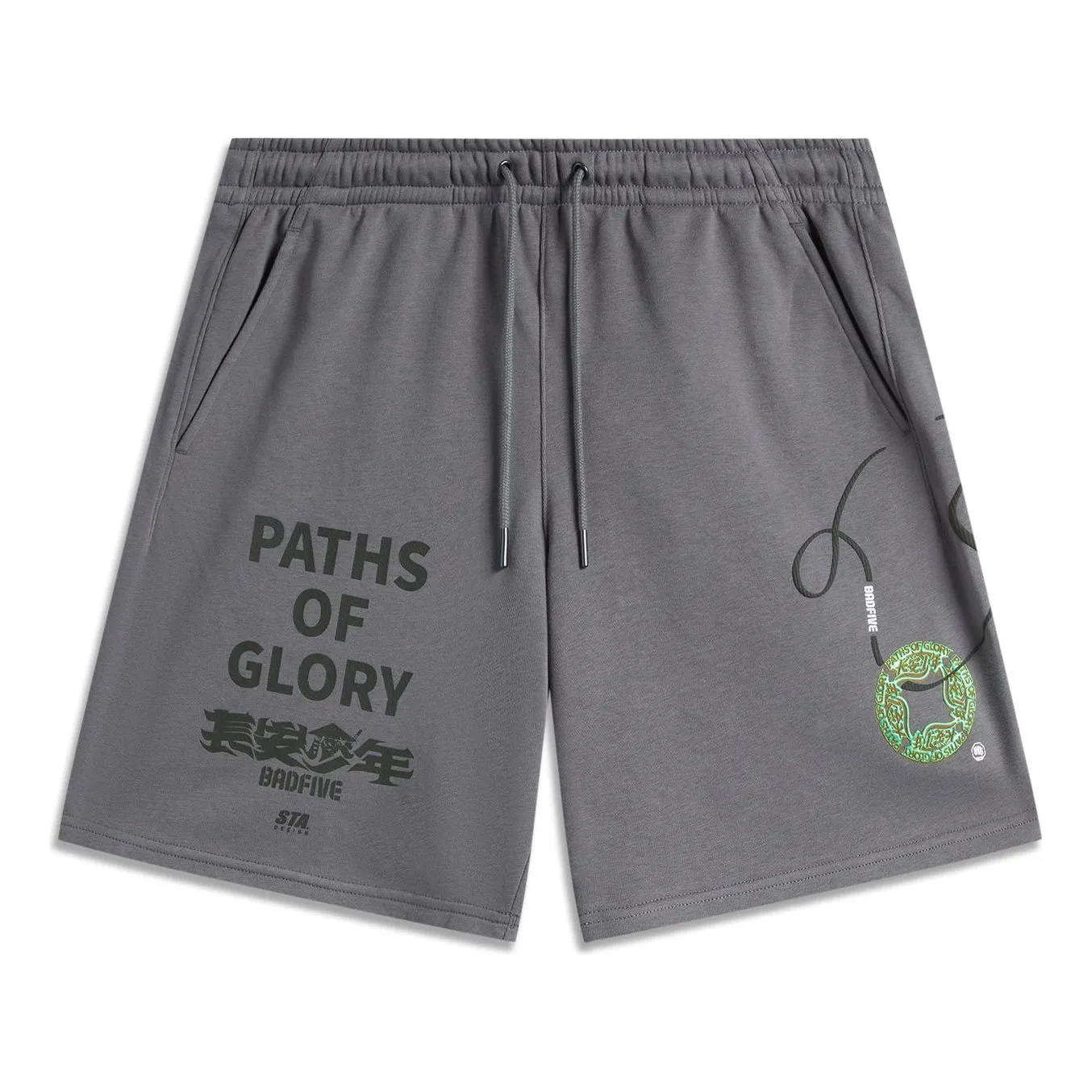 Li-Ning BadFive Changan Boys Graphic Shorts 'Smoke Grey' AKSU965-3 sold by KicksCrew