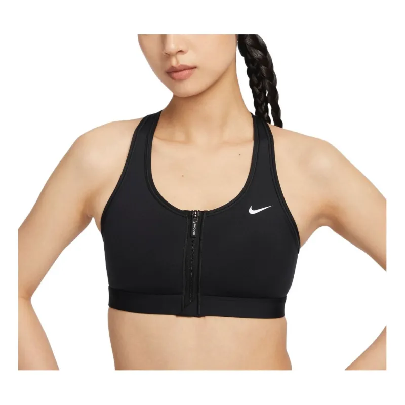 (WMNS) Nike Swoosh Front Zip Medium-Support Padded Sports Bra Asia Sizing 'Black' FN2732-010 sold by KicksCrew