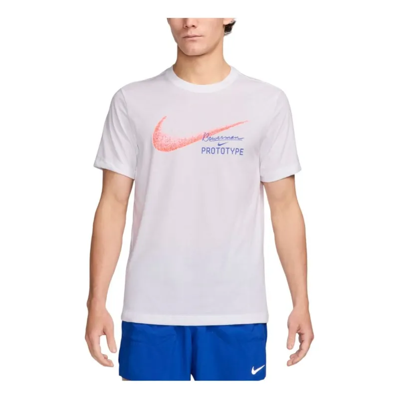 Nike Dri-FIT Graphic Running T-shirt Asia Sizing 'White' HM8292-100 sold by KicksCrew