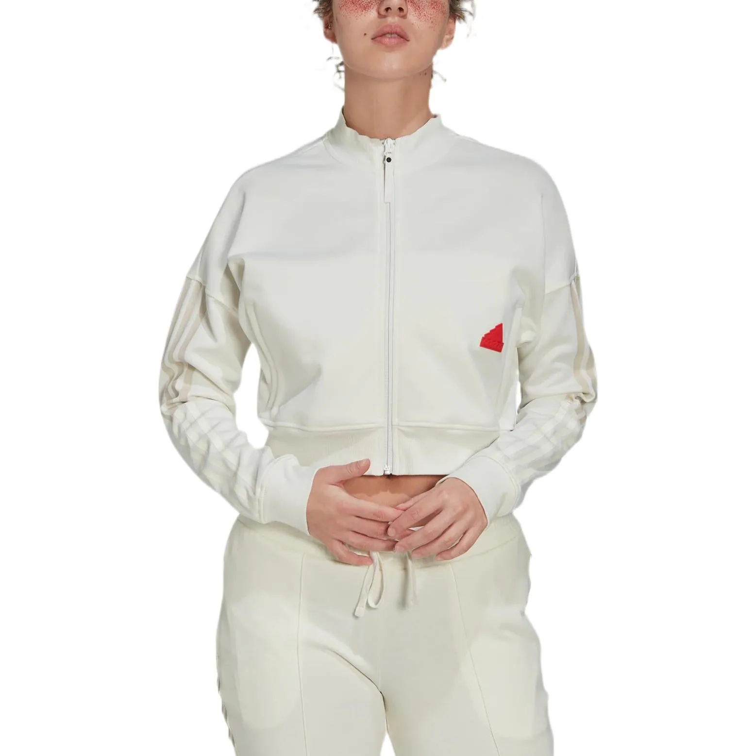 (WMNS) adidas Cropped Track Top 'White' HM2859 sold by KicksCrew product image thumbnail 3
