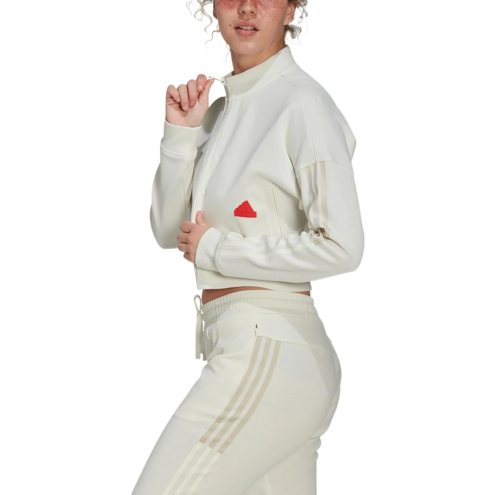 (WMNS) adidas Cropped Track Top 'White' HM2859 sold by KicksCrew product image thumbnail 4