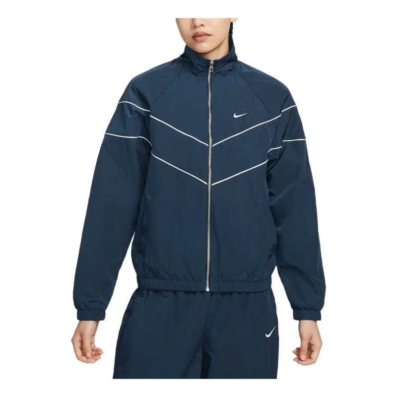 (WMNS) Nike Windrunner Loose UV Woven Full-Zip Jacket Asia Sizing 'Armory Navy White' FV6305-480 sold by KicksCrew