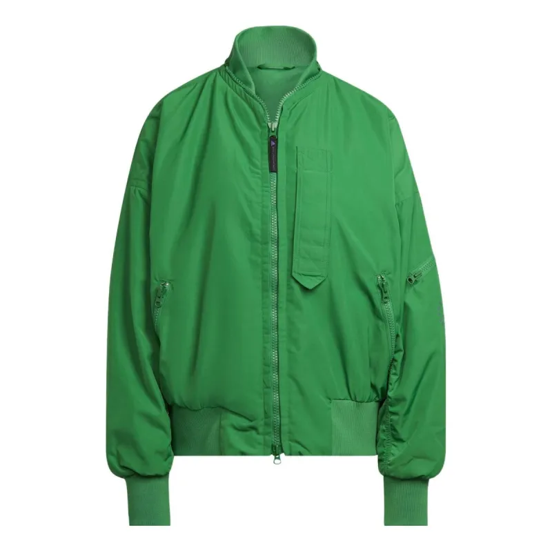(WMNS) adidas by Stella McCartney Woven Bomber Jacket 'Green' HI0926 sold by KicksCrew