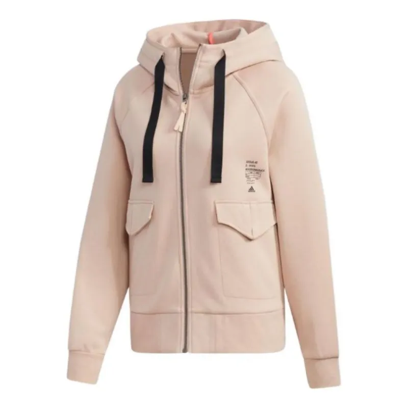 (WMNS) adidas Alphabet Print Zip Up Hoodie 'Pink' HG1783 sold by KicksCrew