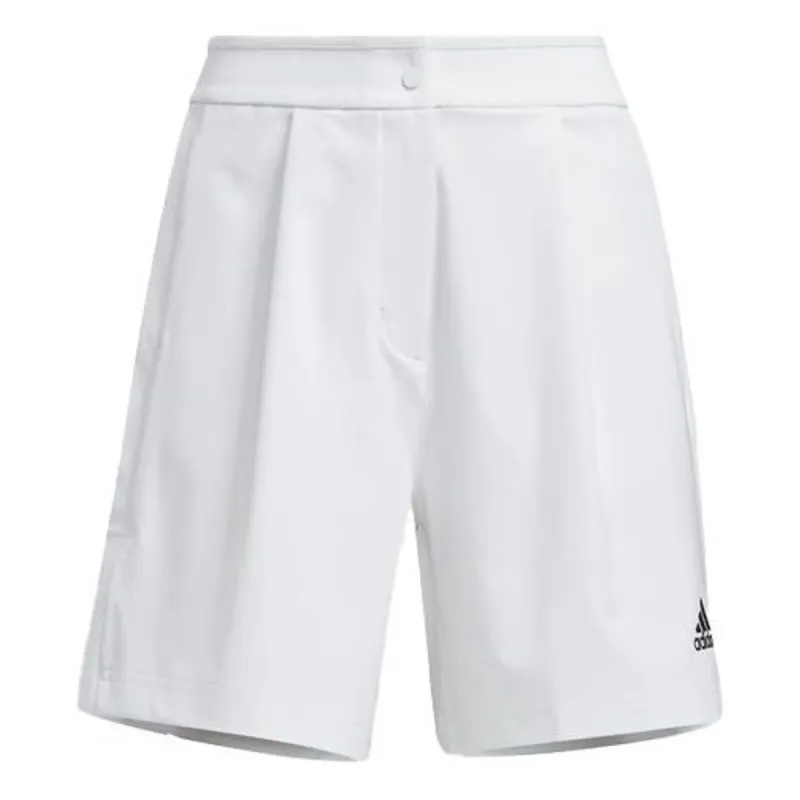 (WMNS) adidas Solid Color Logo Casual Shorts 'White' HF2463 sold by KicksCrew