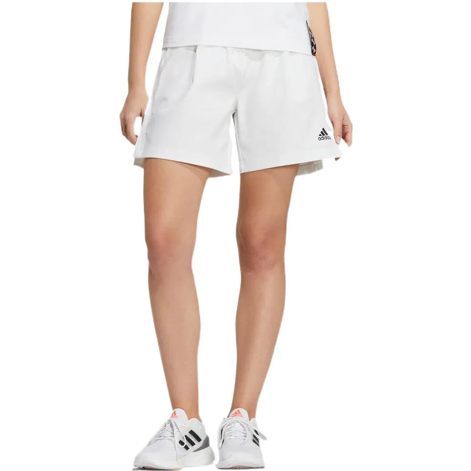 (WMNS) adidas Solid Color Logo Casual Shorts 'White' HF2463 sold by KicksCrew product image thumbnail 2
