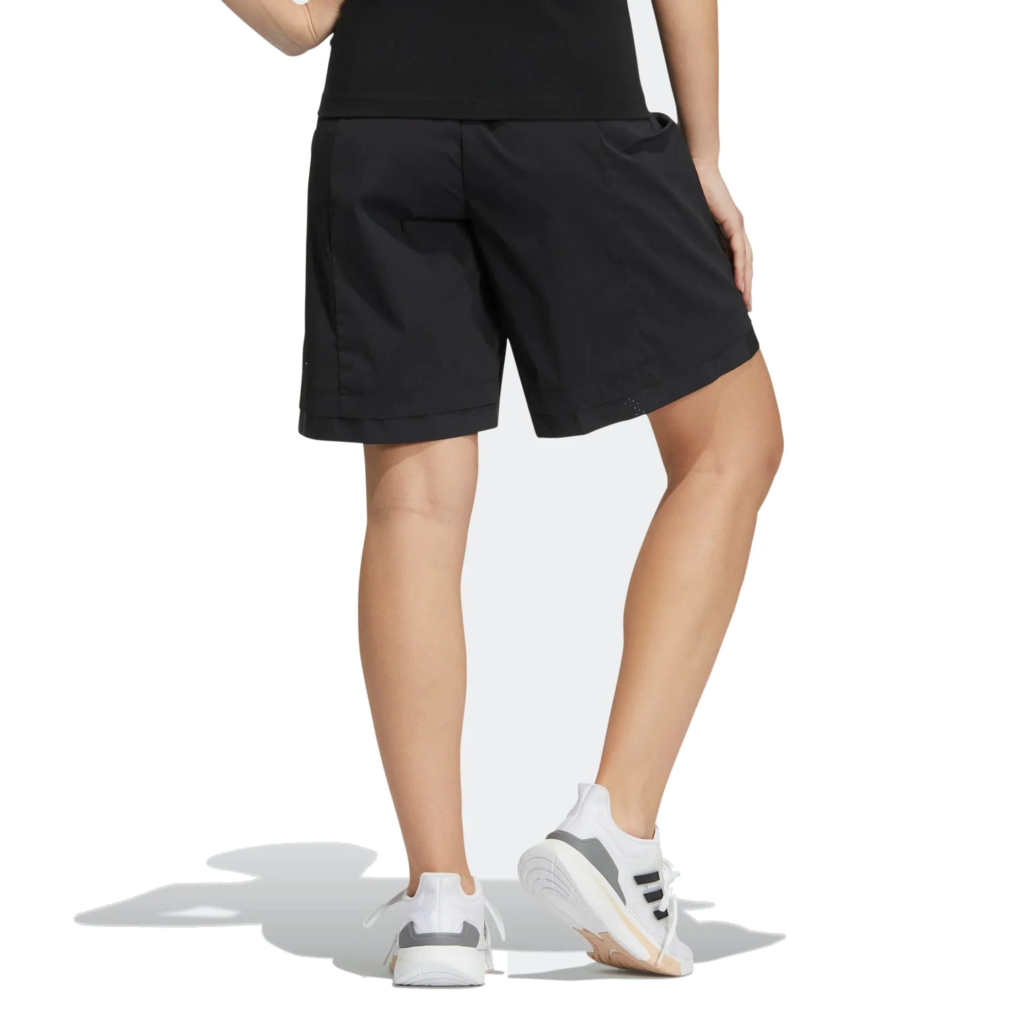 (WMNS) adidas Casual Drawstring Waist Solid Color Sports Shorts 'Black' HE9962 sold by KicksCrew product image thumbnail 3