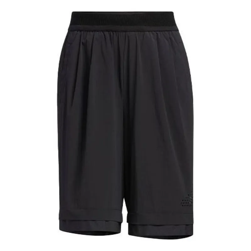 (WMNS) adidas Casual Drawstring Waist Solid Color Sports Shorts 'Black' HE9962 sold by KicksCrew