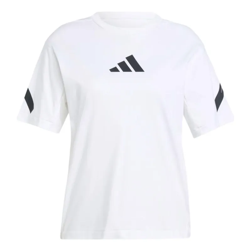 (WMNS) adidas Z.N.E. T-Shirt 'White Black' JE7857 sold by KicksCrew
