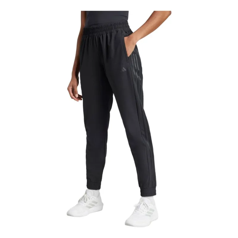 (WMNS) adidas Pacer All Gym 3-Stripes Woven Mid-Rise Pants 'Black' IK5471 sold by KicksCrew