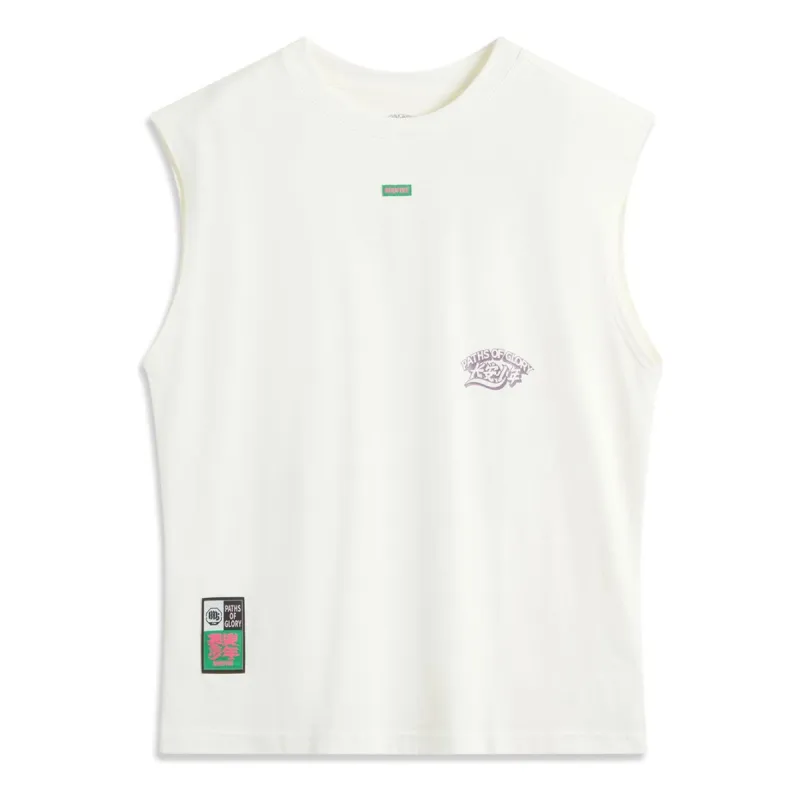 Li-Ning BadFive Graphic Oversized Tank 'Cream White' AVSU783-2 sold by KicksCrew