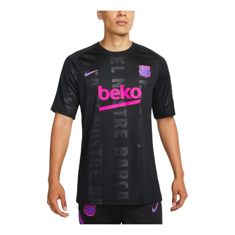 Nike FC Barcelona 21/22 Training Jersey 'Black Hyper Pink' DB7623-015 sold by KicksCrew