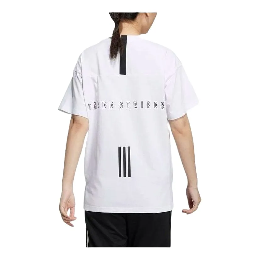 (WMNS) adidas Wording Loose Fit Sportswear T-Shirt 'White' HC2541 sold by KicksCrew product image thumbnail 3
