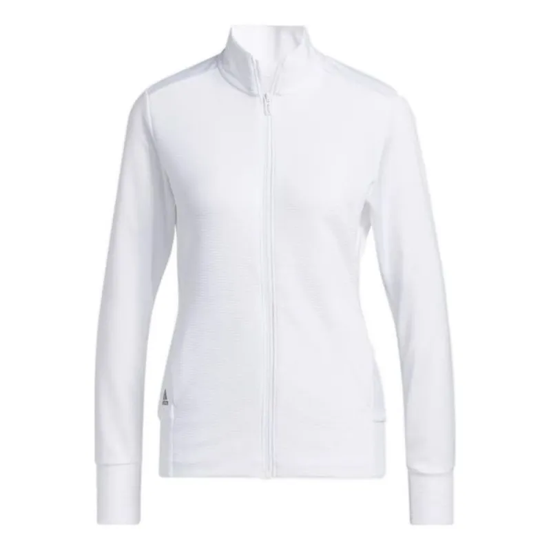 (WMNS) adidas Textured Full-Zip Jacket 'White' HA3400 sold by KicksCrew