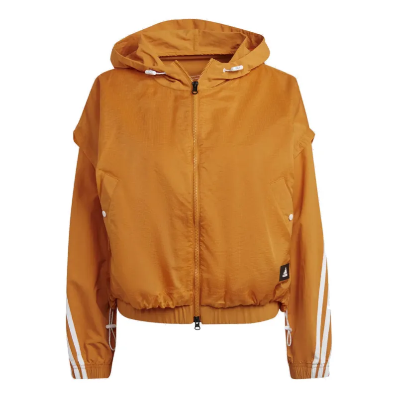 (WMNS) adidas Sportswear Future Icons 3-Stripes Woven Hooded Track Top 'Orange' HA0813 sold by KicksCrew