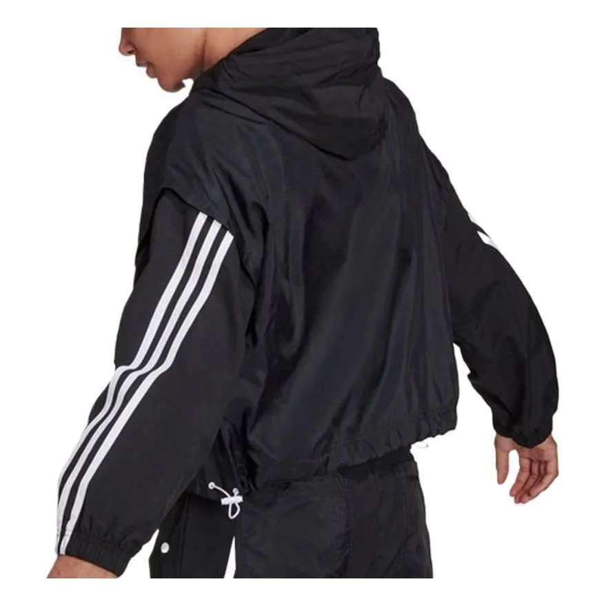 (WMNS) adidas Sportswear Future Icons 3-Stripes Woven Hooded Track Top 'Black' HA0812 sold by KicksCrew product image thumbnail 3