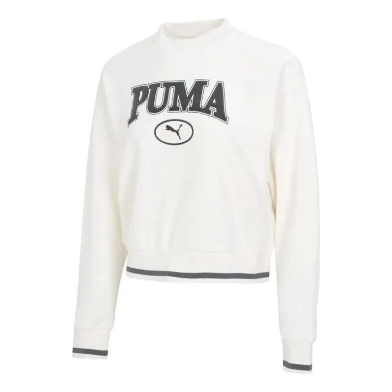 (WMNS) PUMA Logo Sweatshirt 'White Black' 623597-65 sold by KicksCrew
