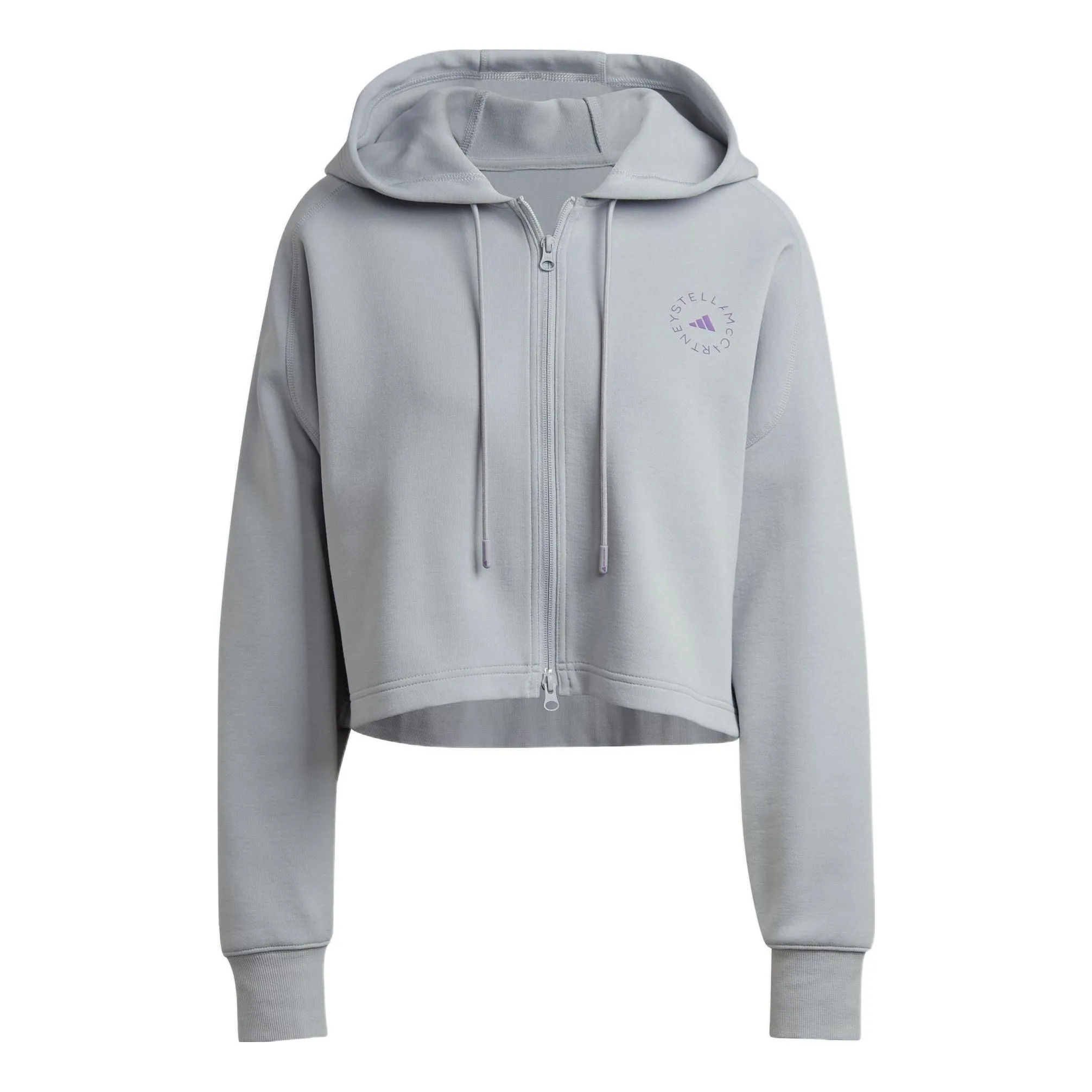 (WMNS) adidas by Stella McCartney Cropped Hooded Jacket 'Grey' HI6063 sold by KicksCrew