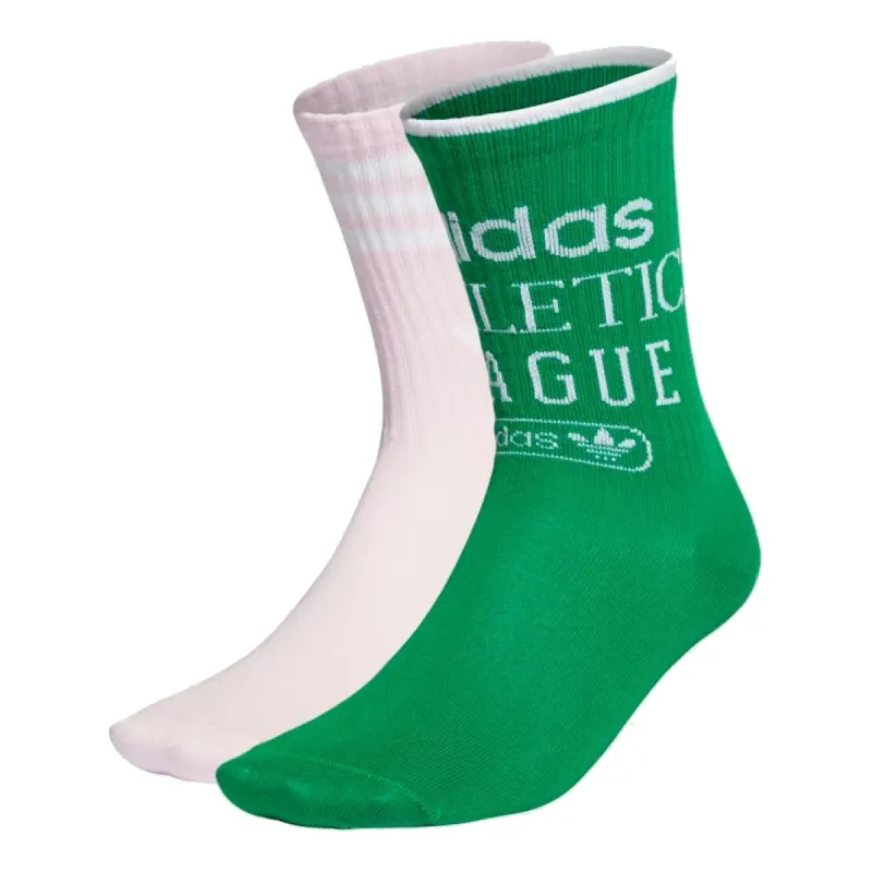 (WMNS) adidas Retro Luxury Socks 2 Pairs 'Green Pink' HI4920 sold by KicksCrew