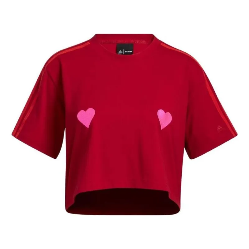 (WMNS) adidas x Ivy Park Crop T-Shirt 'Red' HI1978 sold by KicksCrew