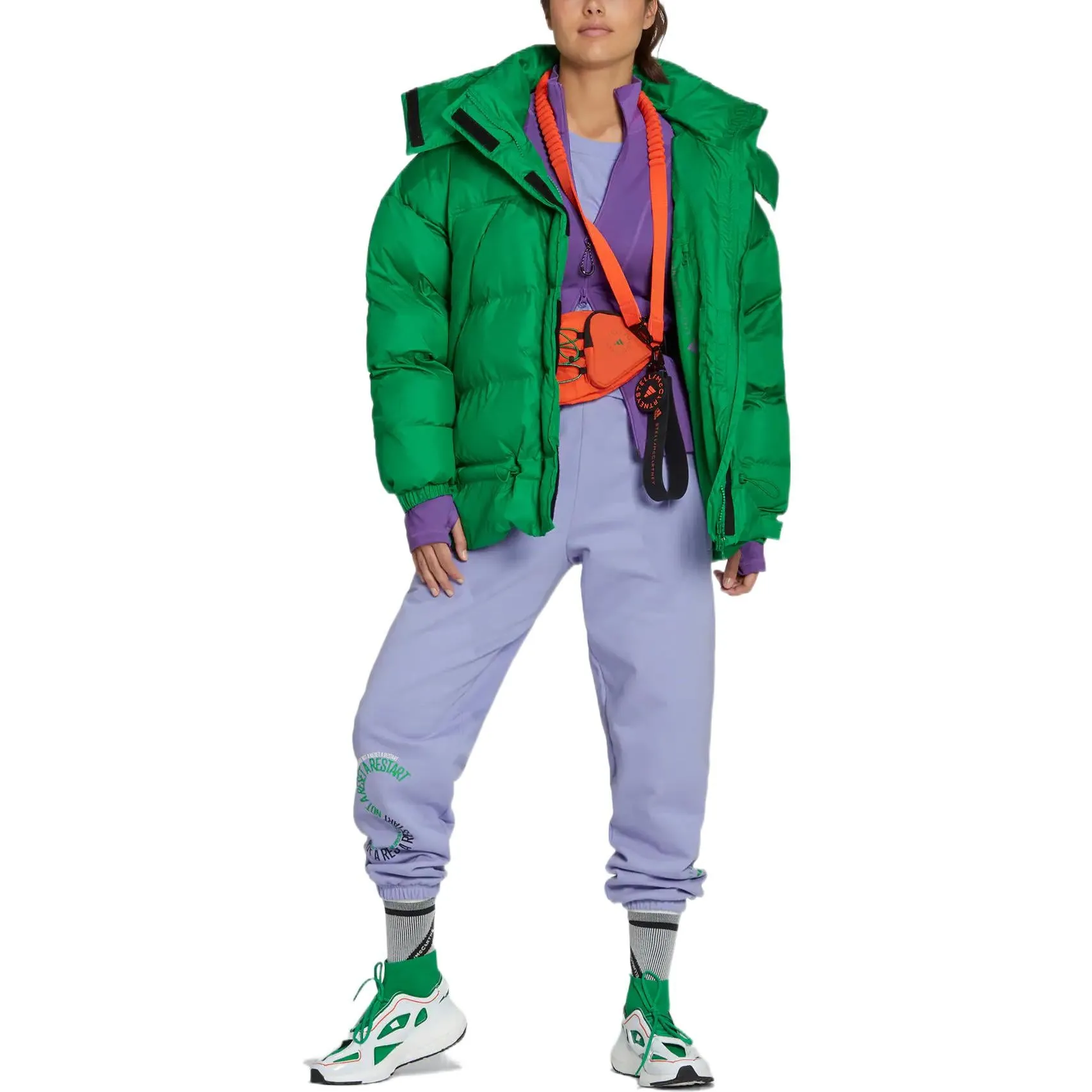 (WMNS) adidas by stella Mccartney Mid-Length Padded Winter Jacket 'Green' HG6897 sold by KicksCrew product image thumbnail 2