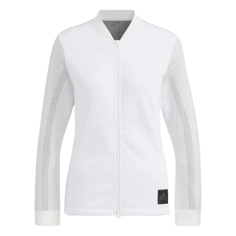 (WMNS) adidas AEROKNIT Fabric Mix Long Sleeve Full Zip Jacket 'White' HG1672 sold by KicksCrew