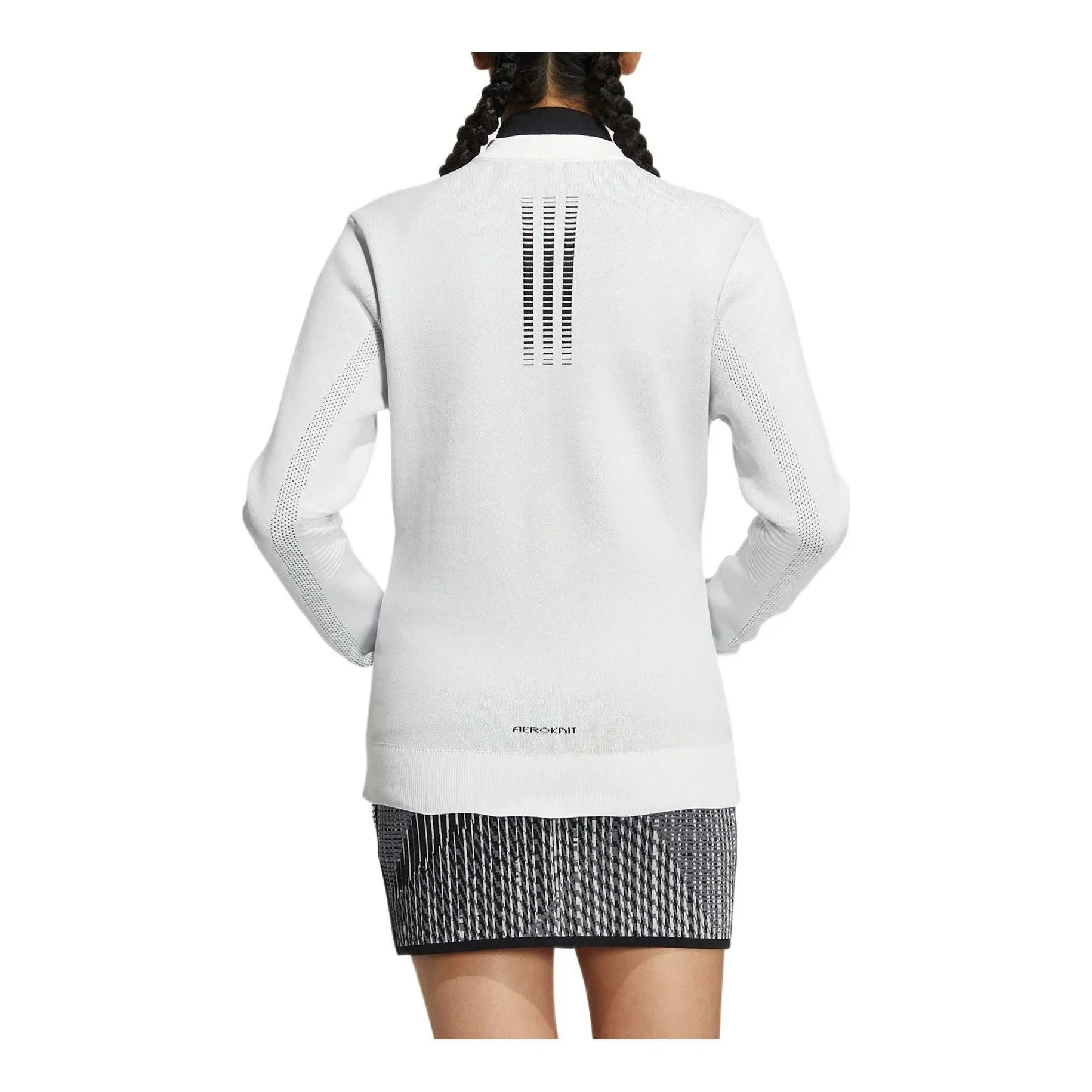(WMNS) adidas AEROKNIT Fabric Mix Long Sleeve Full Zip Jacket 'White' HG1672 sold by KicksCrew product image thumbnail 3