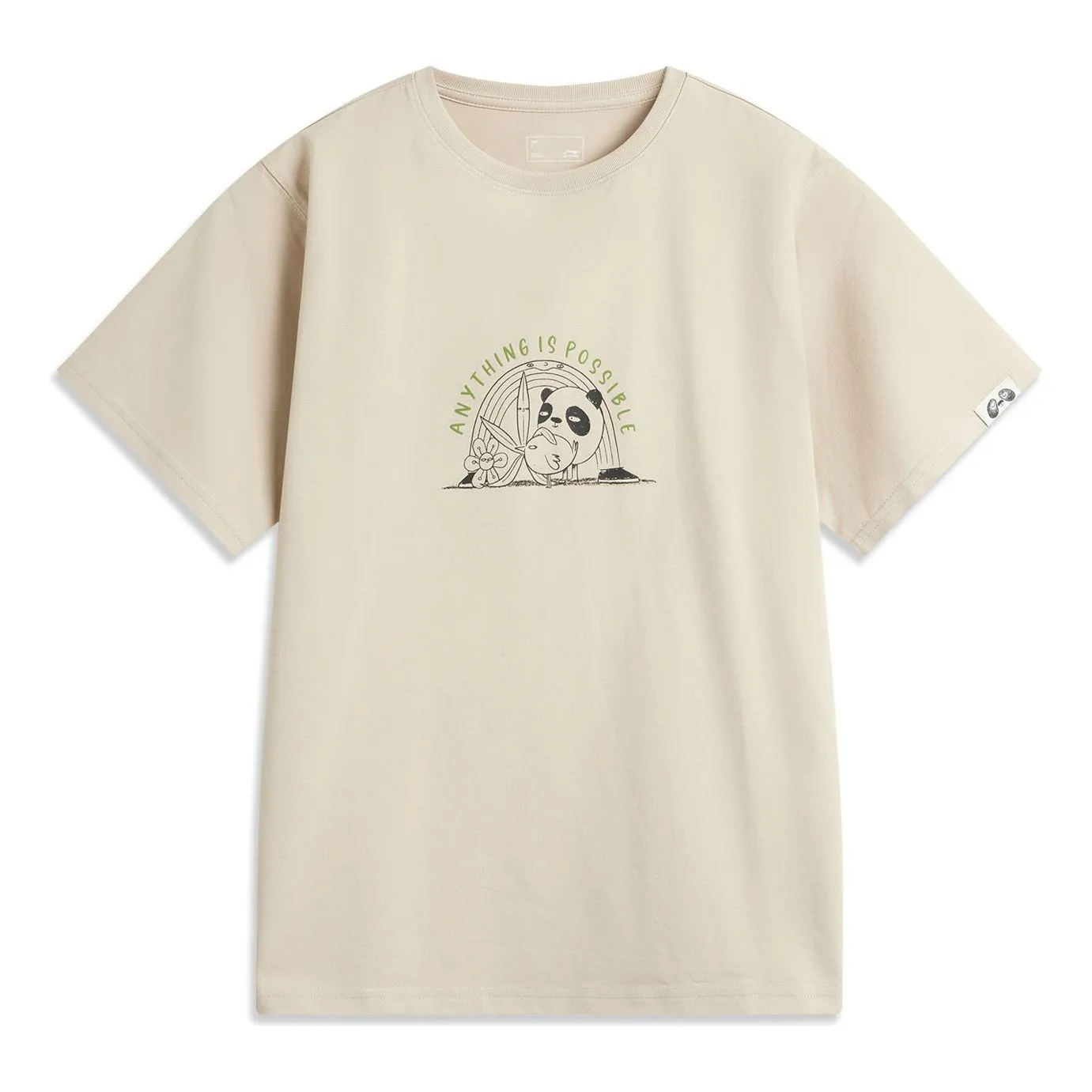 (WMNS) Li-Ning Panda Graphic Oversized T-shirt 'Light Brown' AHSUC04-7 sold by KicksCrew