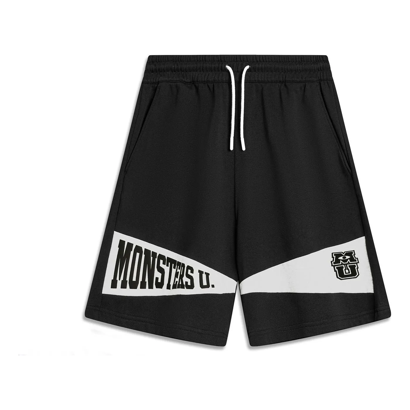 Li-Ning x Disney Monsters University Graphic Shorts 'Black White' AKSU489-2 sold by KicksCrew