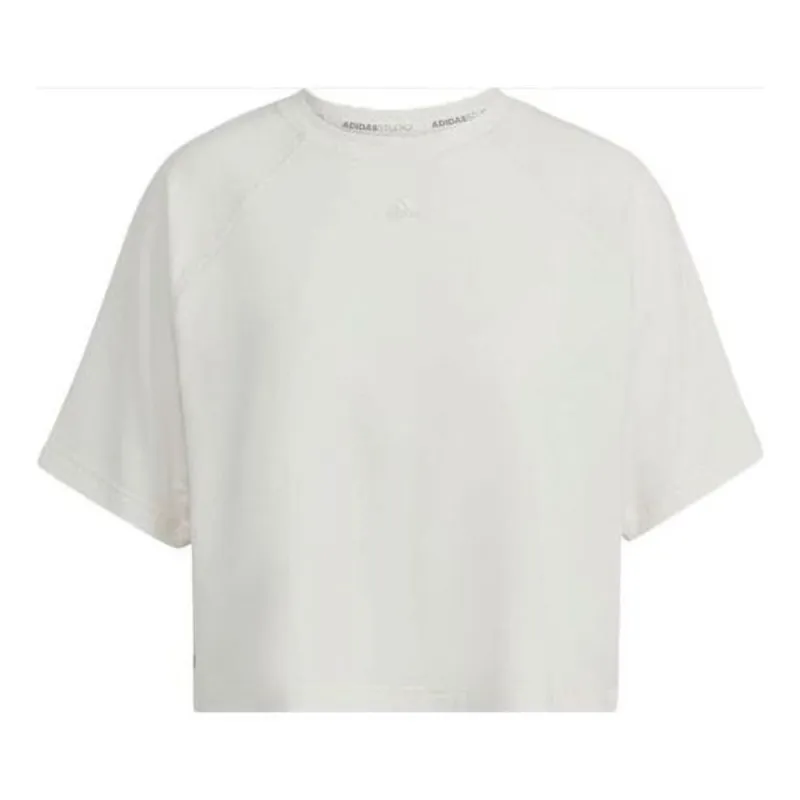 (WMNS) adidas AEROREADY Wrap-Back T-Shirt 'White' HK2352 sold by KicksCrew