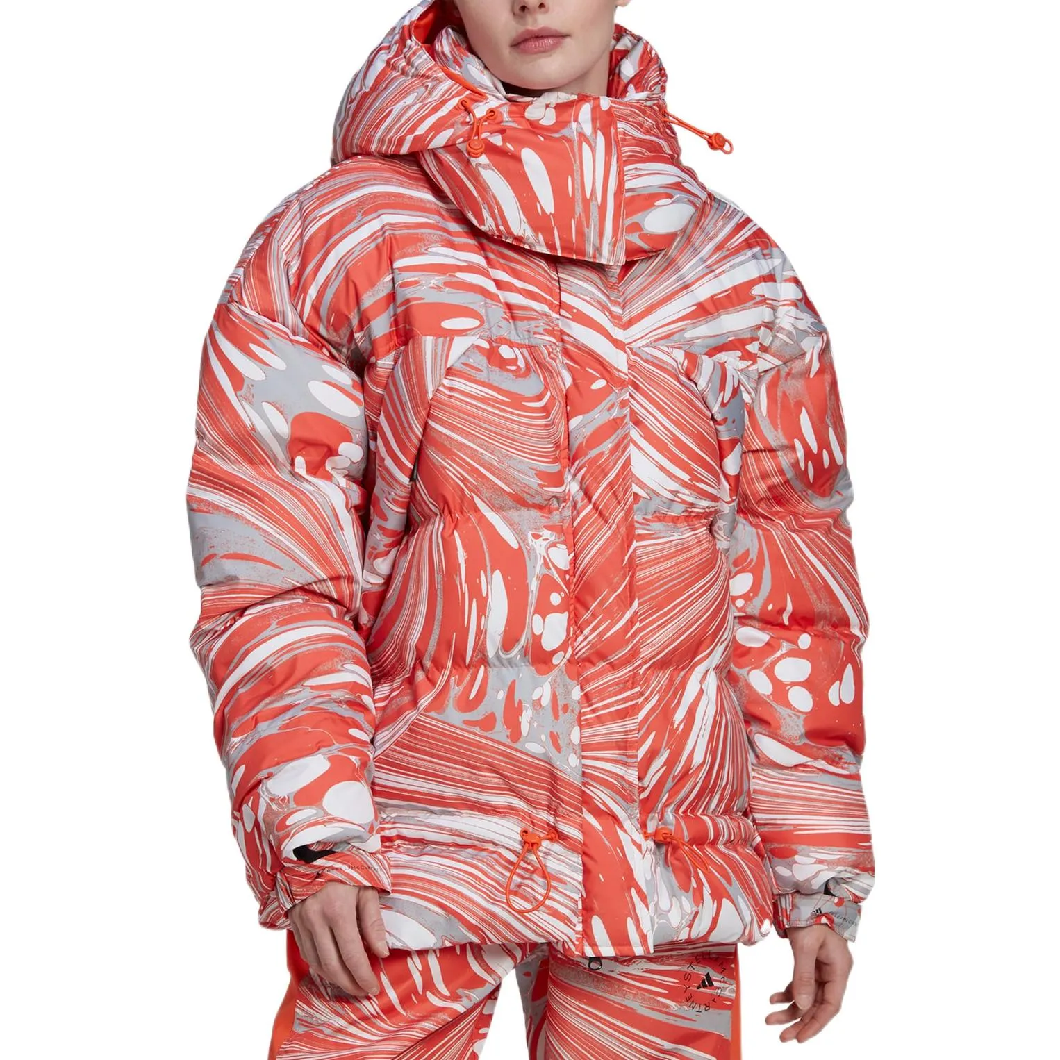 (WMNS) adidas By Stella McCartney Zip-Up Padded Jacket 'Orange White' HI6087 sold by KicksCrew product image thumbnail 2