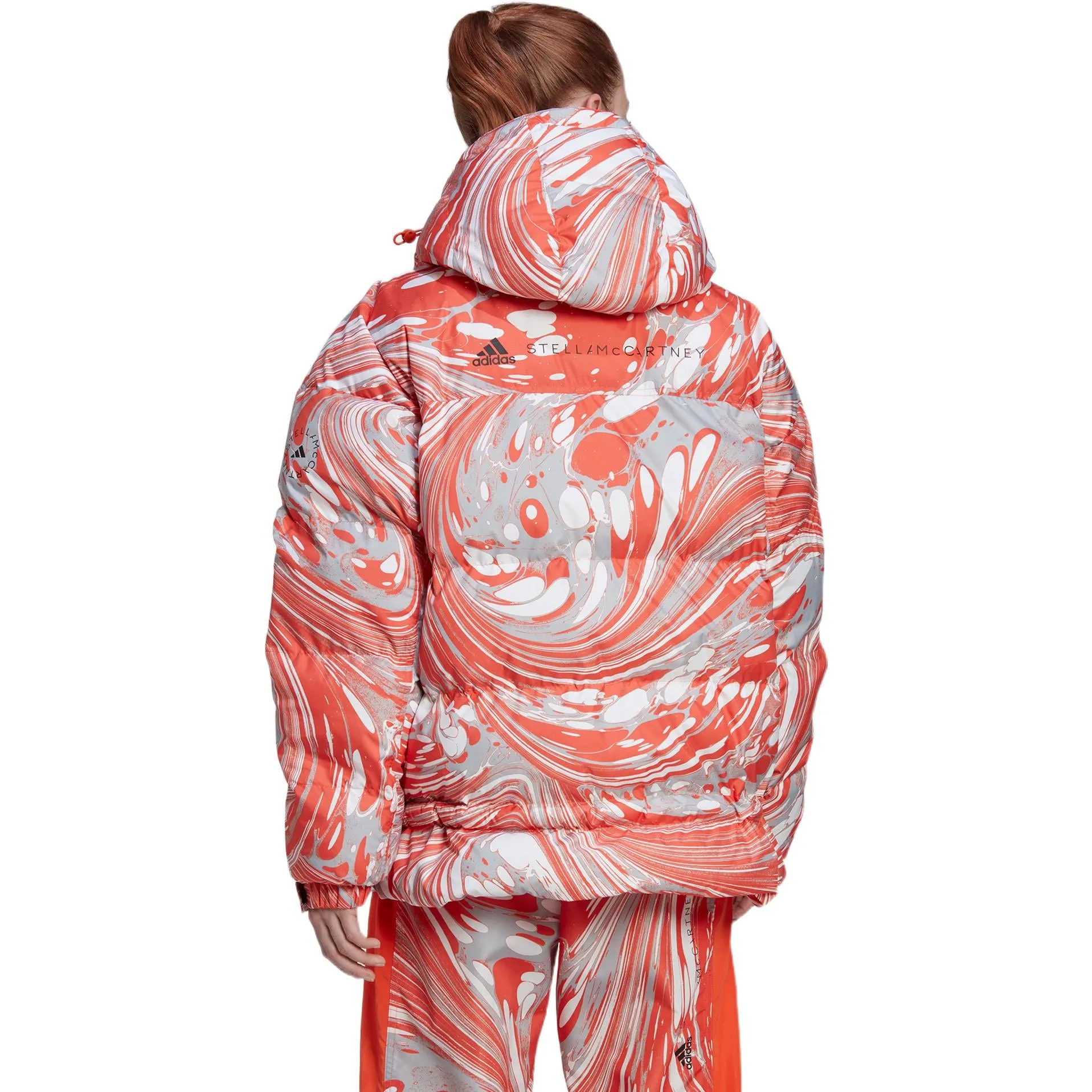 (WMNS) adidas By Stella McCartney Zip-Up Padded Jacket 'Orange White' HI6087 sold by KicksCrew product image thumbnail 4