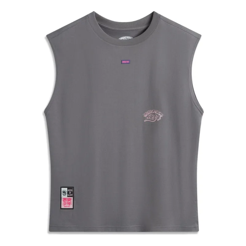 Li-Ning BadFive Graphic Oversized Tank 'Grey' AVSU783-1 sold by KicksCrew