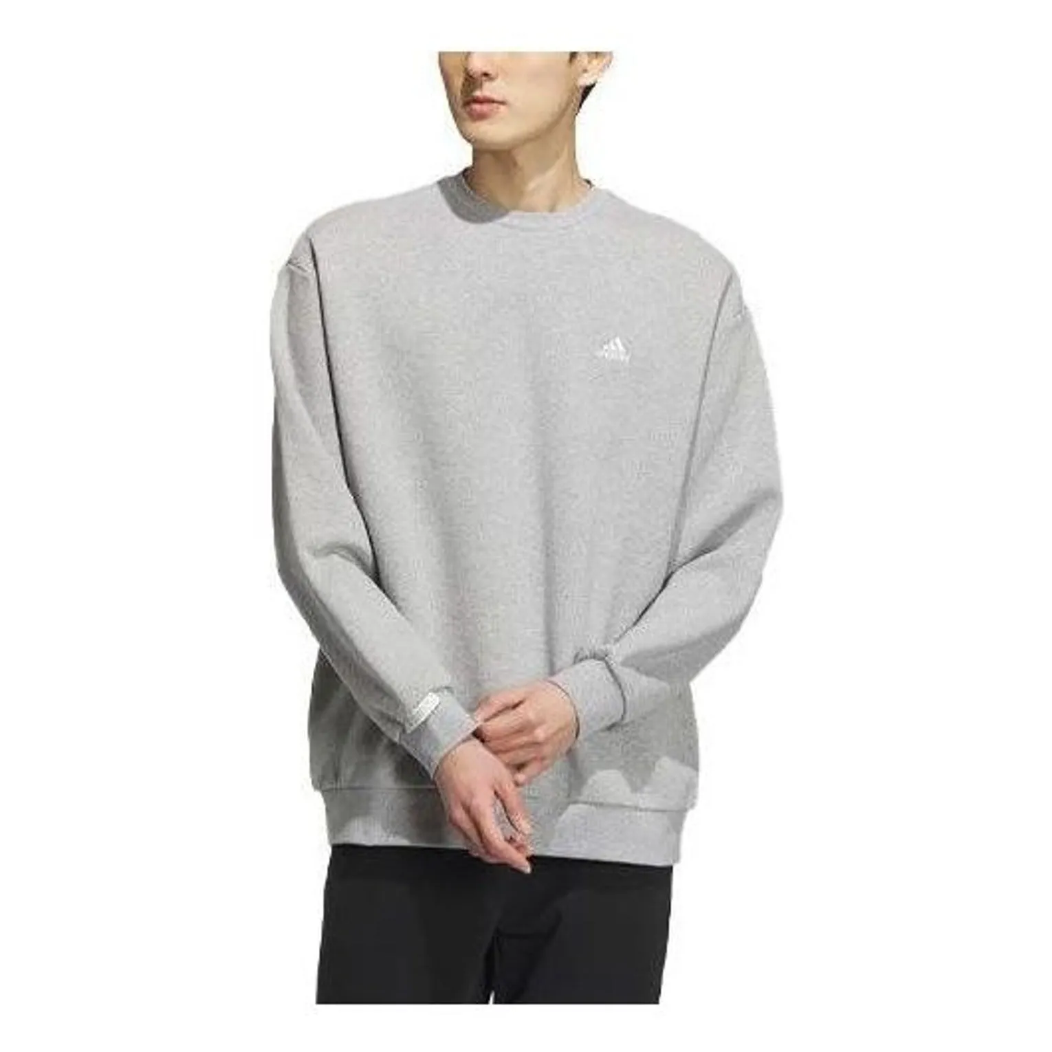 adidas Logo Crew Sweatshirt 'Grey' IV7599 sold by KicksCrew