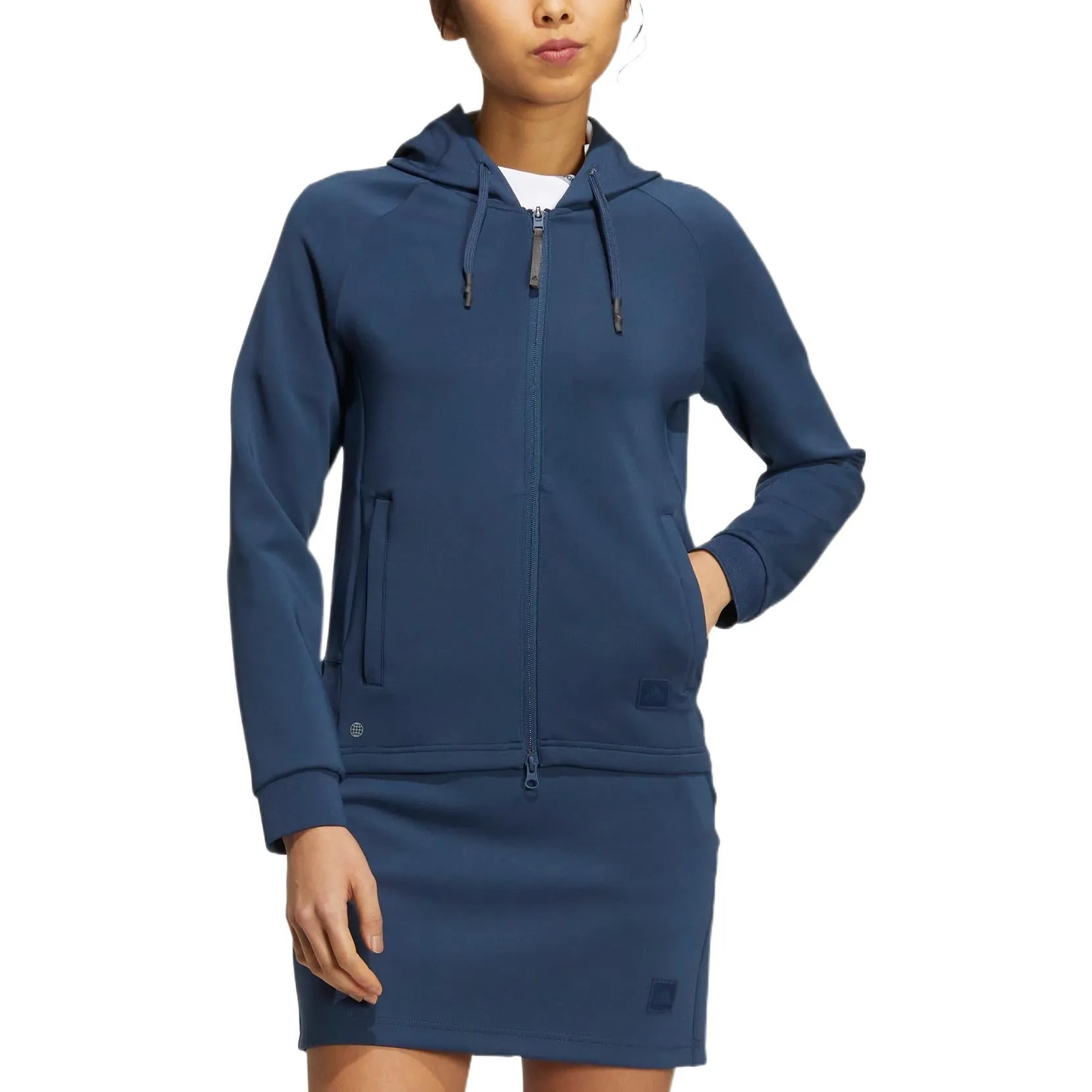 (WMNS) adidas Go-To Hooded Jacket 'Blue' H64651 sold by KicksCrew product image thumbnail 2