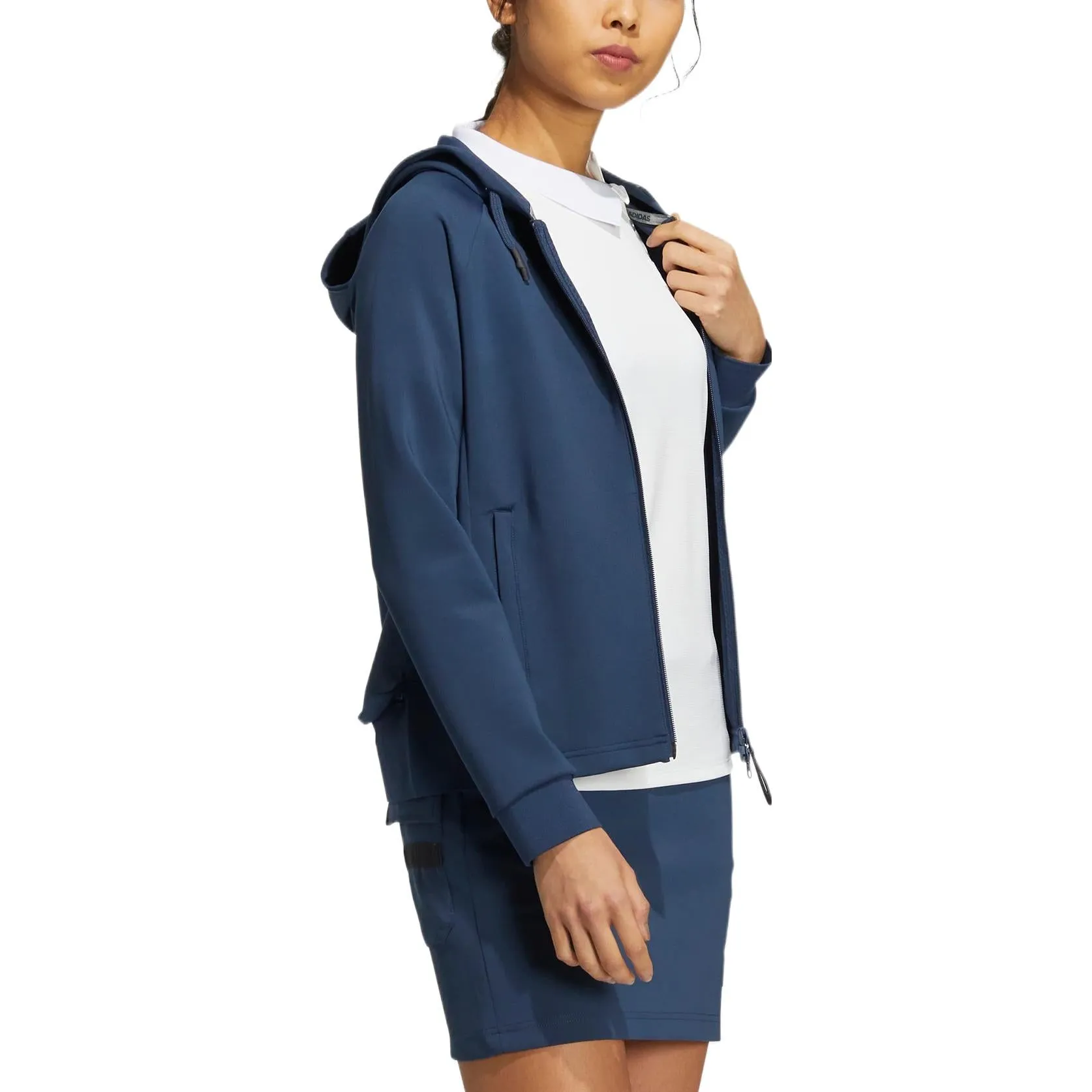 (WMNS) adidas Go-To Hooded Jacket 'Blue' H64651 sold by KicksCrew product image thumbnail 4
