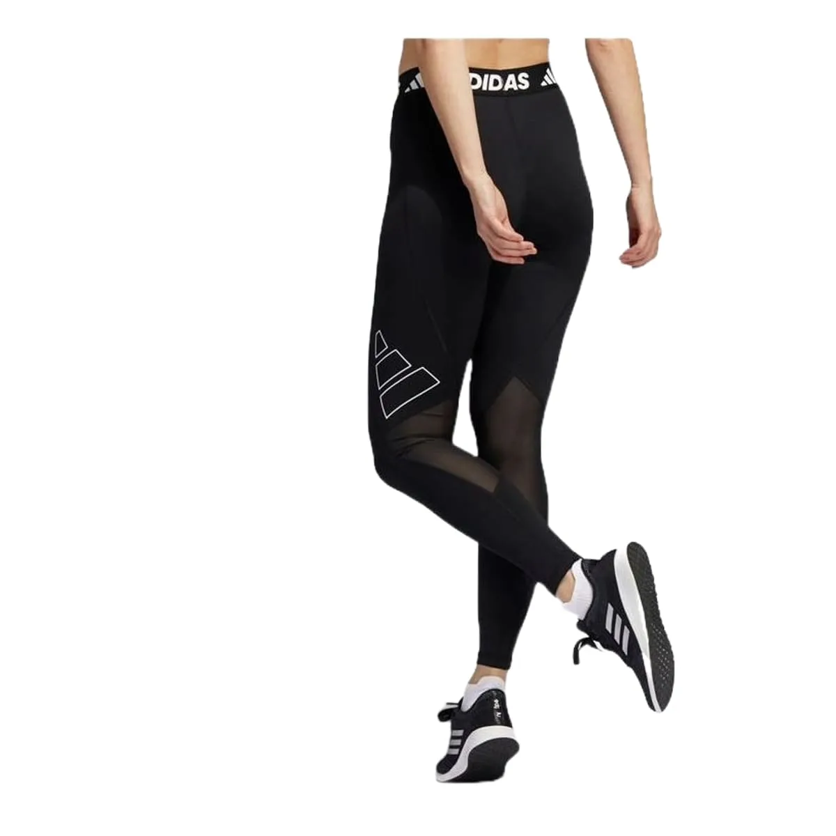 (WMNS) adidas Techfit Logo Graphic Long Tights 'Black' H64224 sold by KicksCrew product image thumbnail 2