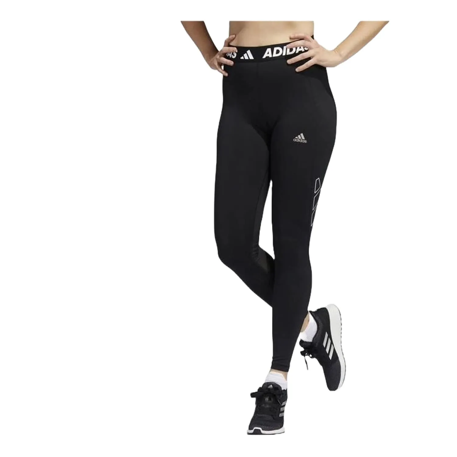 (WMNS) adidas Techfit Logo Graphic Long Tights 'Black' H64224 sold by KicksCrew product image thumbnail 3