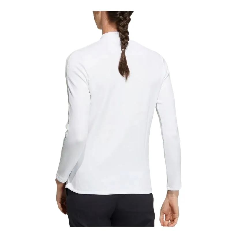 (WMNS) adidas AEROREADY 3-Stripes Mock Neck Long Sleeve T-Shirt 'White' HG8280 sold by KicksCrew product image thumbnail 3