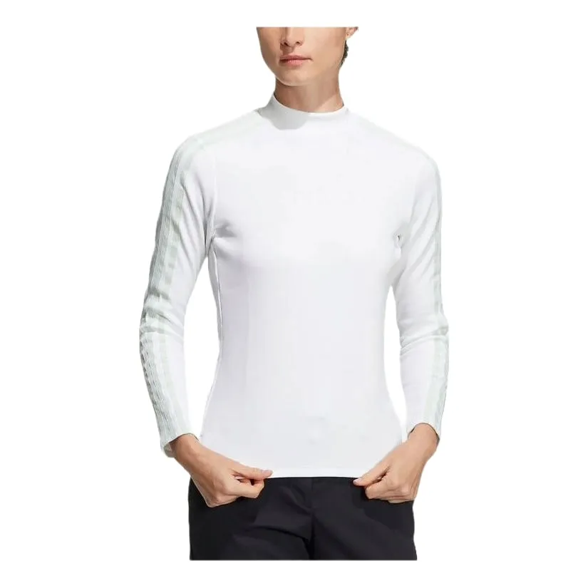 (WMNS) adidas AEROREADY 3-Stripes Mock Neck Long Sleeve T-Shirt 'White' HG8280 sold by KicksCrew product image thumbnail 2