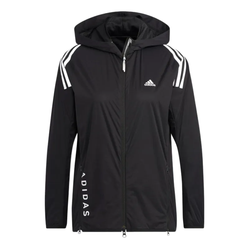 (WMNS) adidas Wind.Rdy 3-Stripes Long-Sleeve Jacket 'White Black' HG8258 sold by KicksCrew