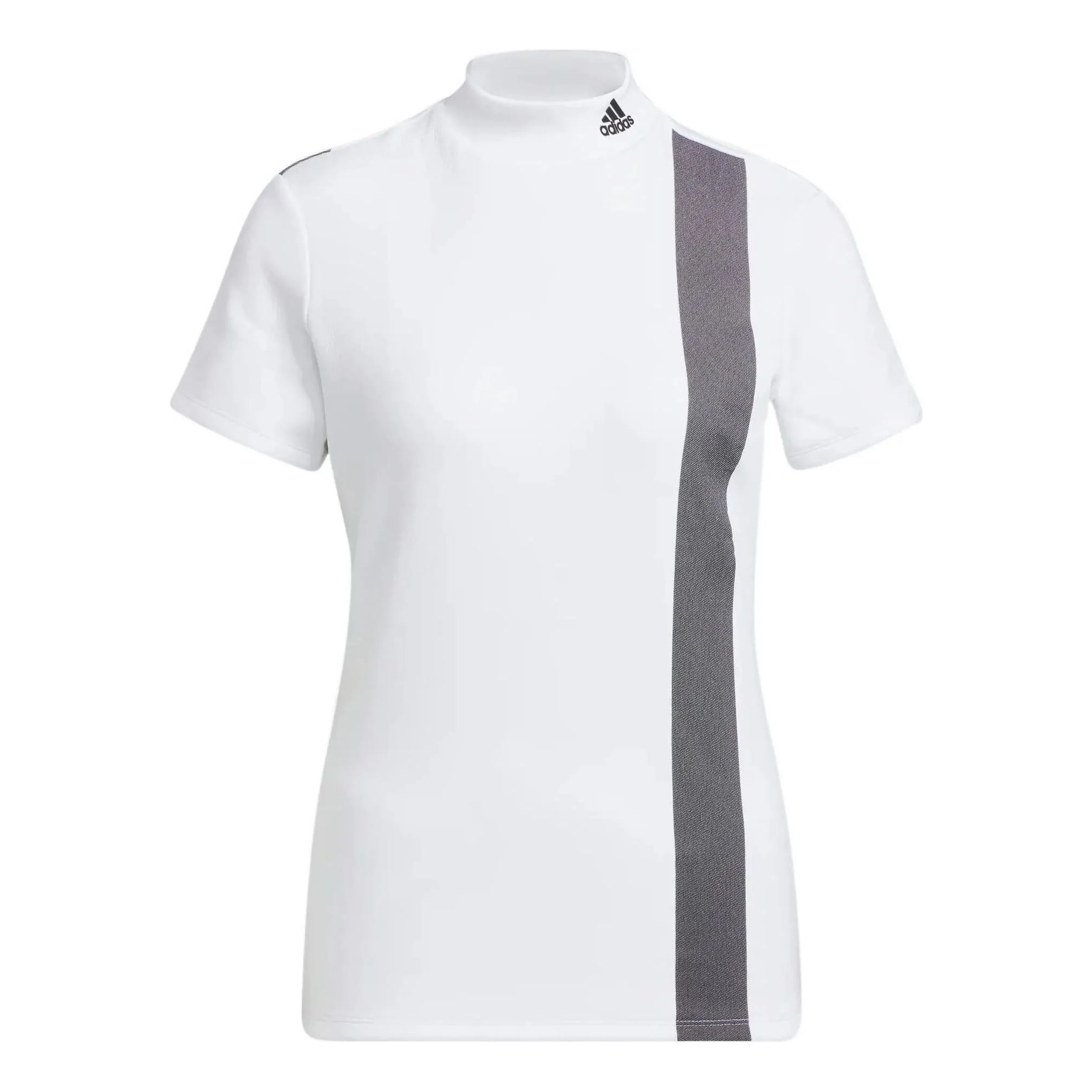 (WMNS) adidas AEROREADY 3-Bar Mock Neck Shirt 'White Black' HG8253 sold by KicksCrew