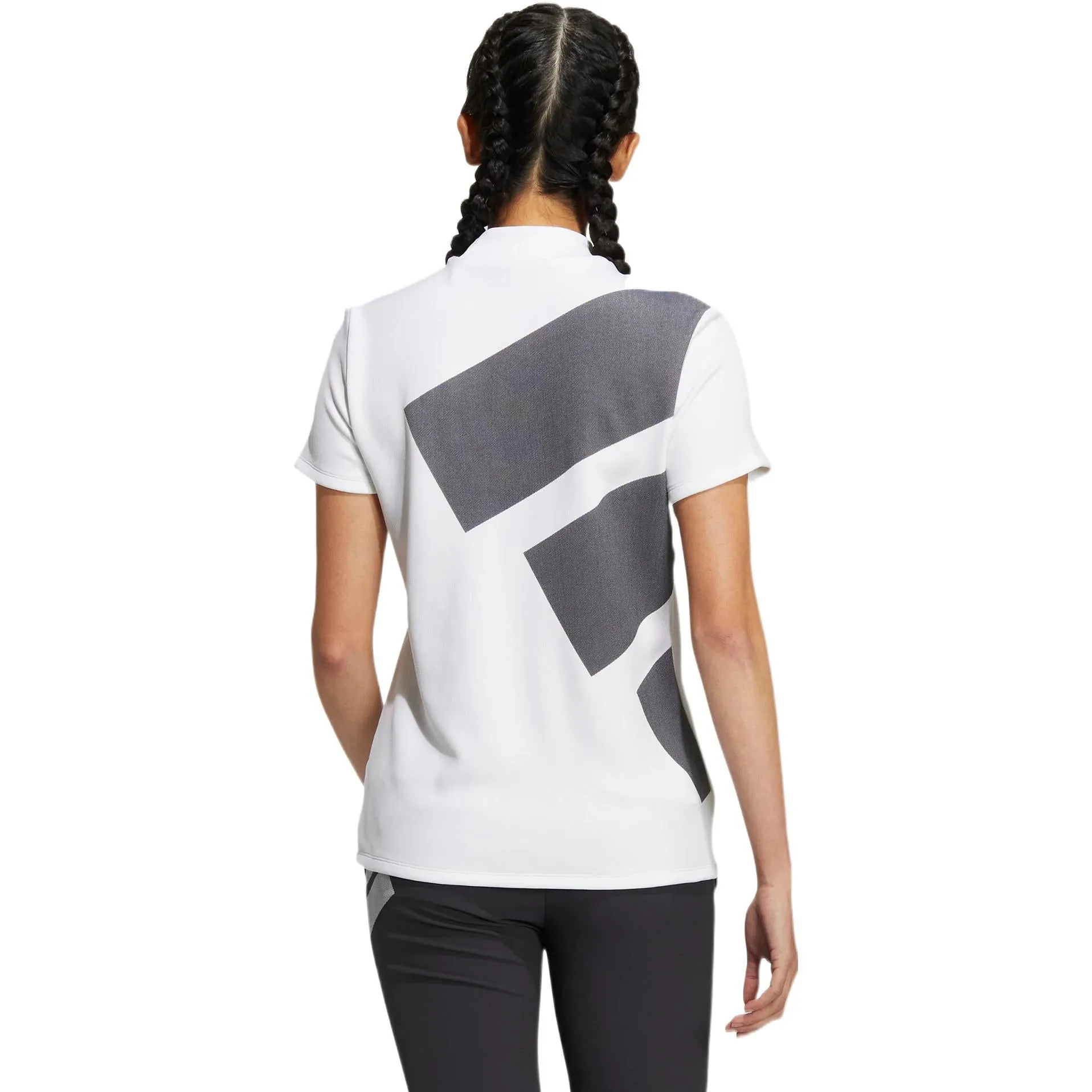 (WMNS) adidas AEROREADY 3-Bar Mock Neck Shirt 'White Black' HG8253 sold by KicksCrew product image thumbnail 3