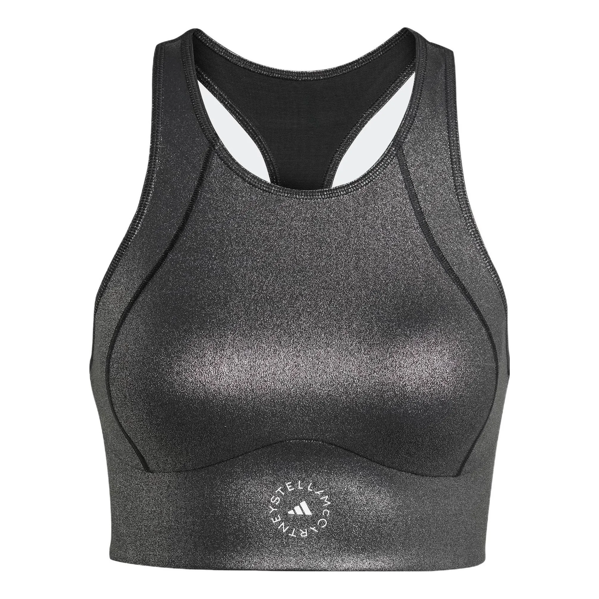 (WMNS) adidas by Stella McCartney Shiny Training Crop Top 'Black' HG6880 sold by KicksCrew