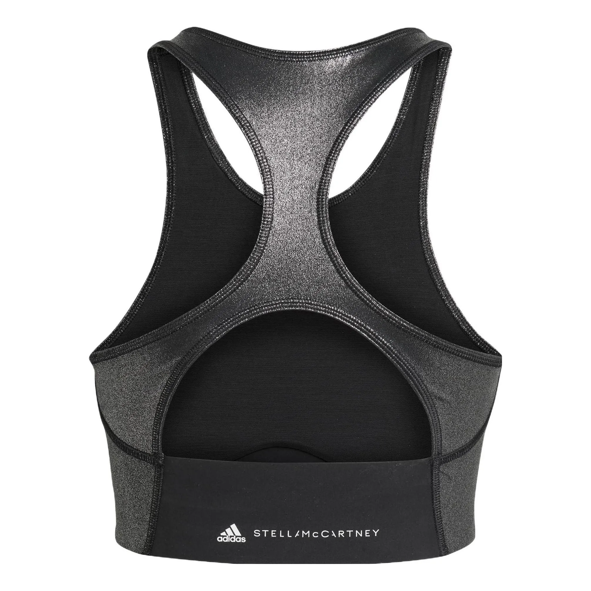 (WMNS) adidas by Stella McCartney Shiny Training Crop Top 'Black' HG6880 sold by KicksCrew product image thumbnail 2