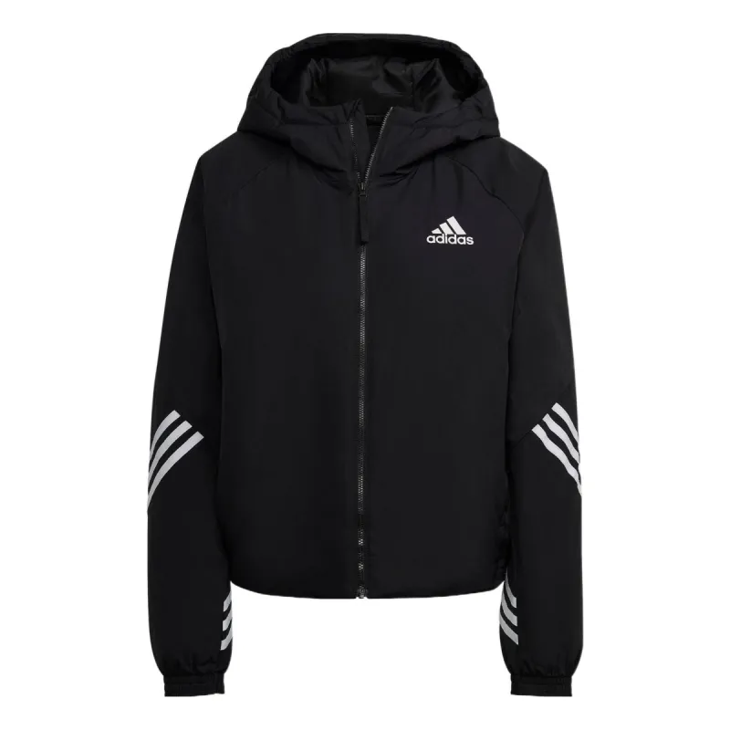 (WMNS) adidas Back to Sport Hooded Jacket 'Black White' HG6006 sold by KicksCrew