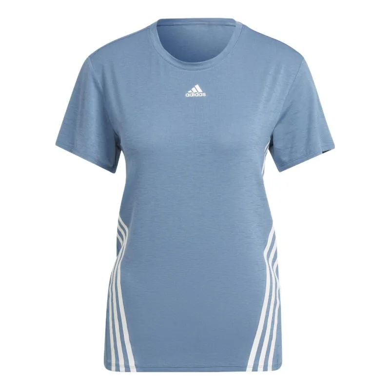 (WMNS) adidas Training Icons 3 Stripe T-Shirt 'Teal' HG3160 sold by KicksCrew