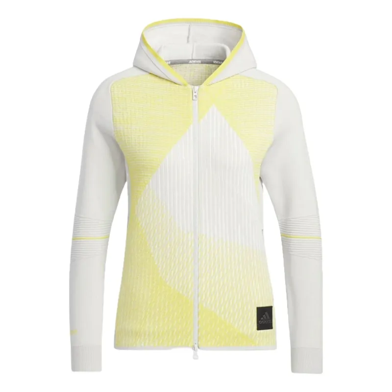 (WMNS) adidas Statement Primeknit Hooded Jacket 'Yellow Grey' HG1674 sold by KicksCrew